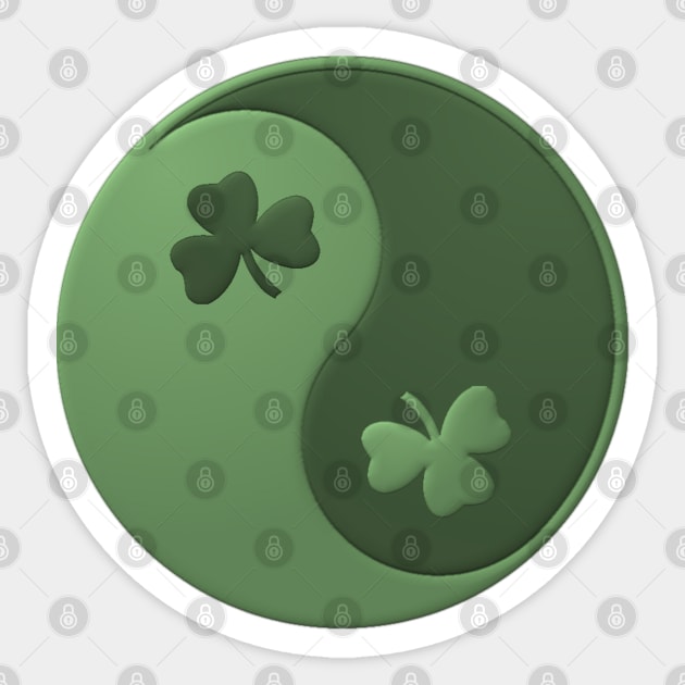 Yin Yang Shamrocks Sticker by HolidayBug